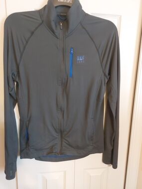 Abercrombie & Fitch Men's Gray Performance Jacket with Blue Accents SZ M